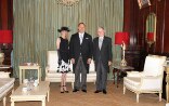 His Majesty with Ambassador and Mrs. Laura Vogelsanger